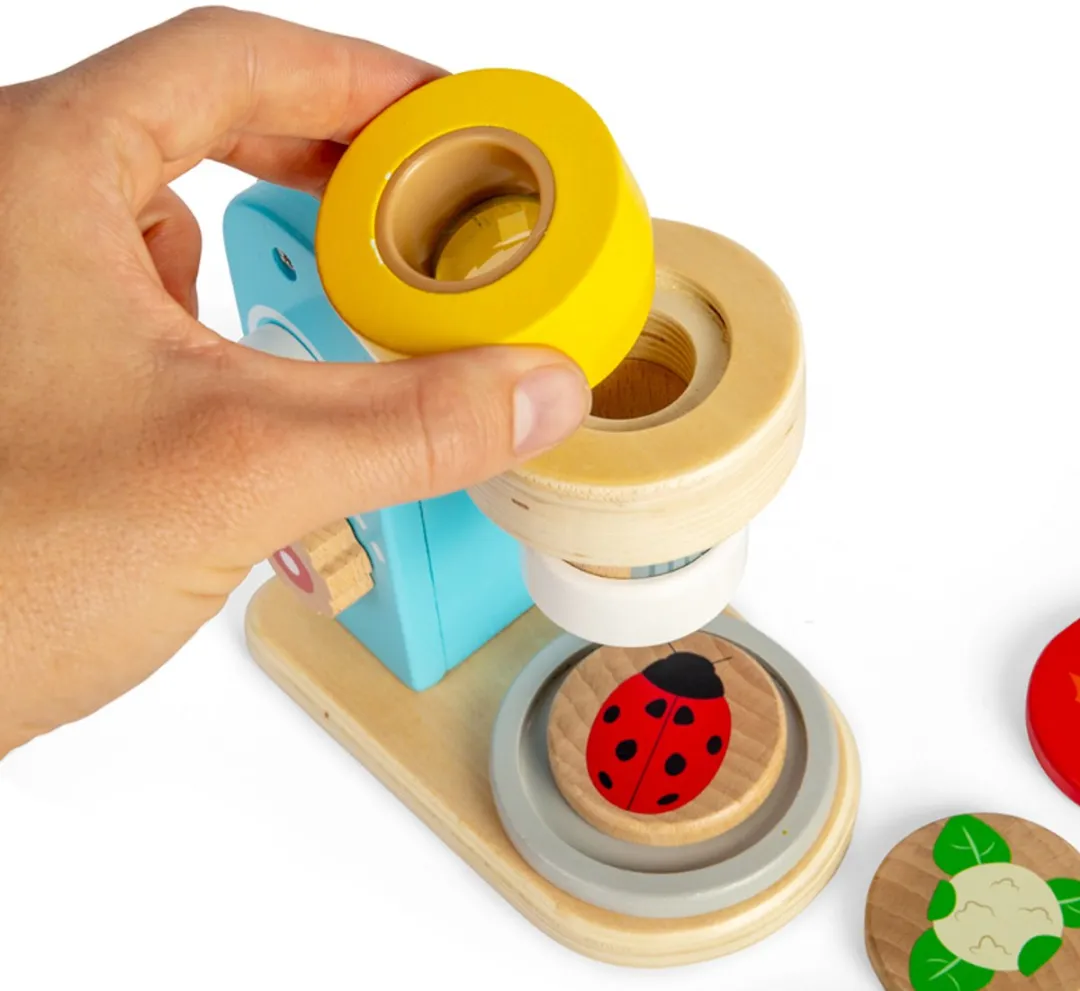 BIGJIGS Houten Microscoop 36031 - Educatief Speelgoed - Multicolor