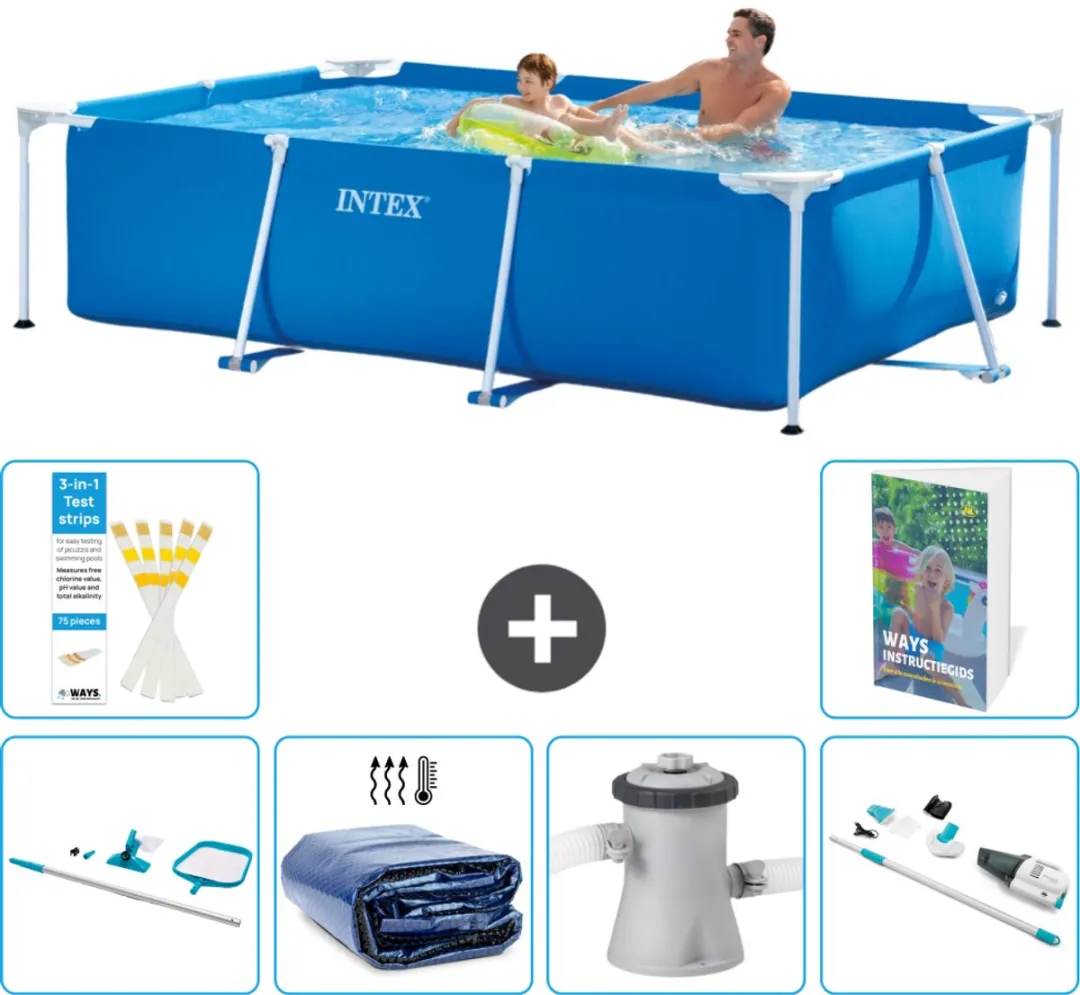Intex 28271NP-Blauw Rechthoekig Frame Zwembad 260x160cm