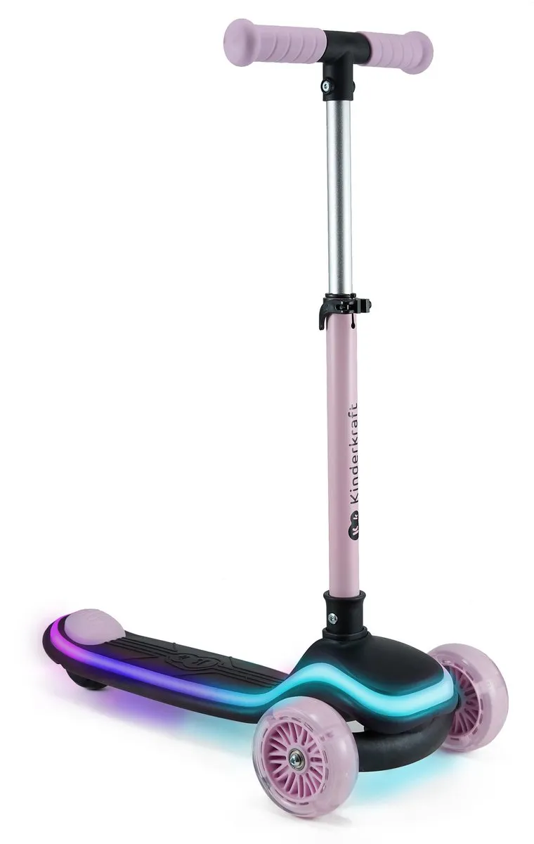 KinderKraft RAKET 3-Wiel Step Roze - 50kg - RGB LED Wielen