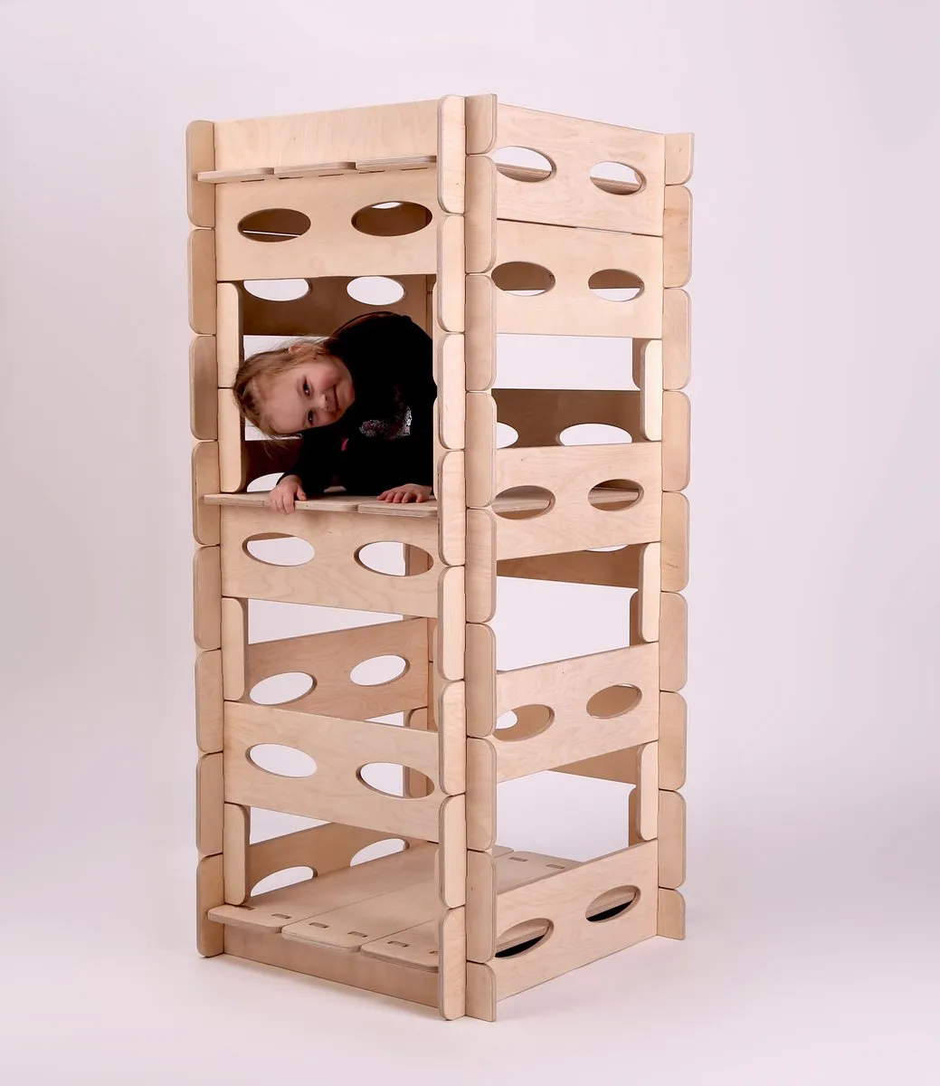 Eduplay Montessori Houten Speelhuisje met Glijbaan