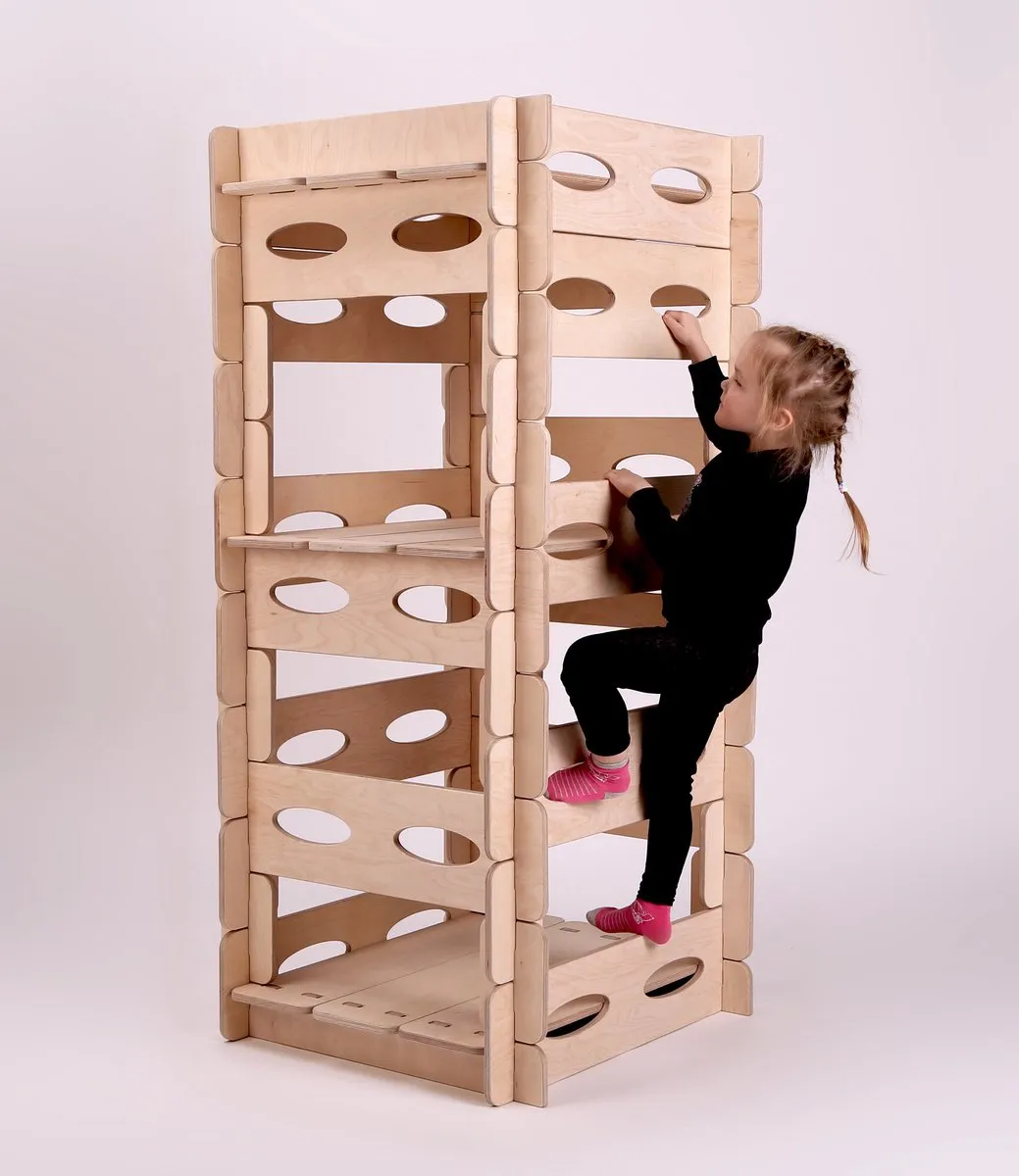 Eduplay Montessori Houten Speelhuisje met Glijbaan