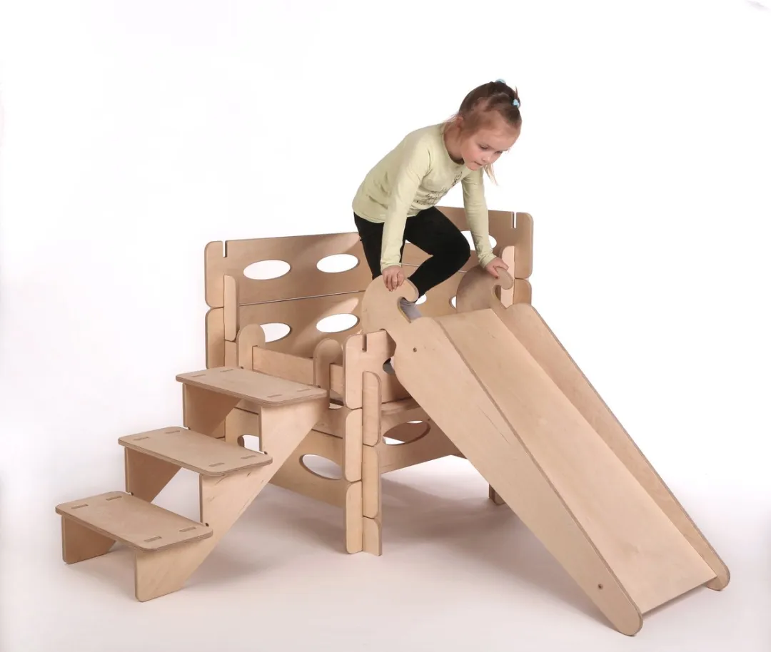 Eduplay Montessori Houten Speelhuisje met Glijbaan