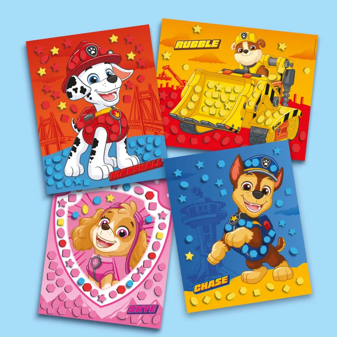 SES Creative Paw Patrol Knutselset Mozaïekbladen - 4 Stuks