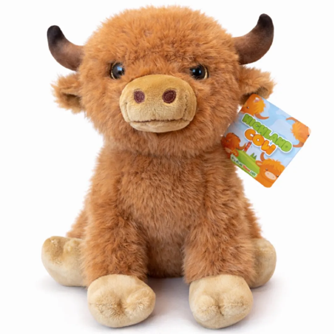 Topknuffels Schotse Hooglander Bruin Pluche Koe 28cm