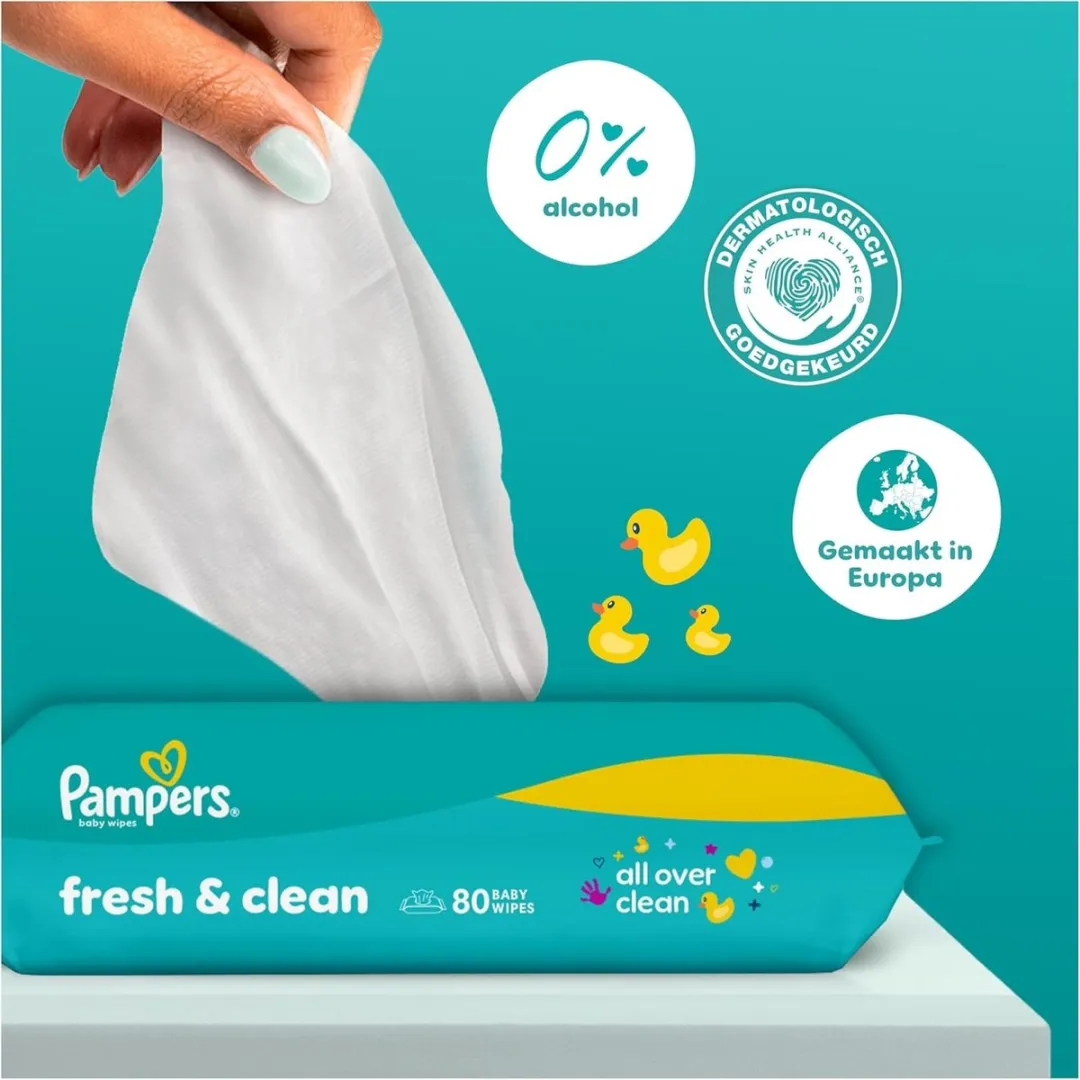 Pampers Fresh & Clean Babydoekjes 2880 Stuks