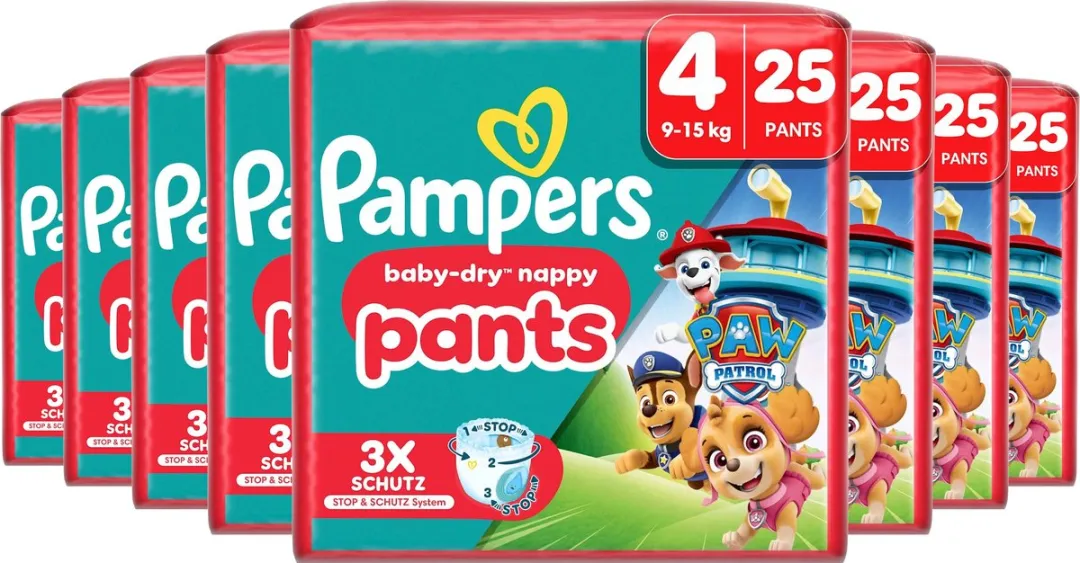 Pampers Baby Dry Pants Maat 4 Paw Patrol 200 Stuks