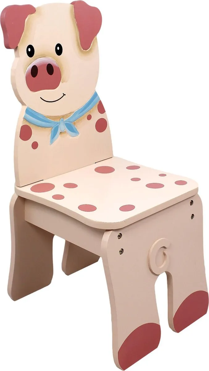 Teamson Kids Houten Stoel Varken Roze
