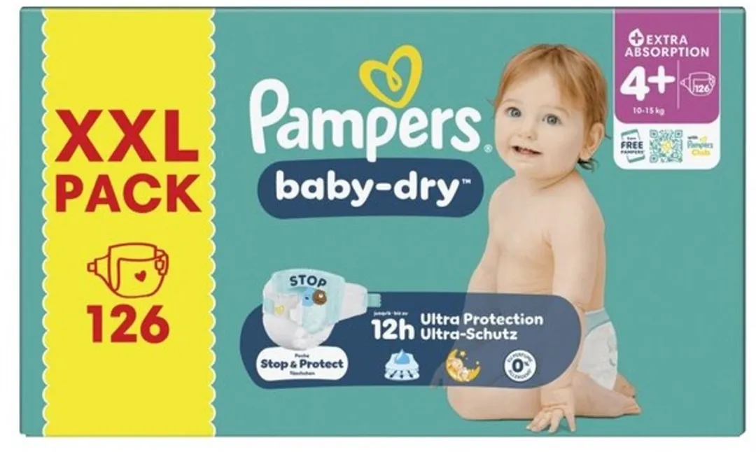 Pampers Baby Dry Maat 4+ - 126 Stuks