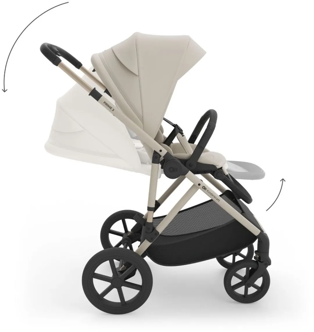KinderKraft Prime3 PRO Kinderwagen - All-terrain Sand Dune