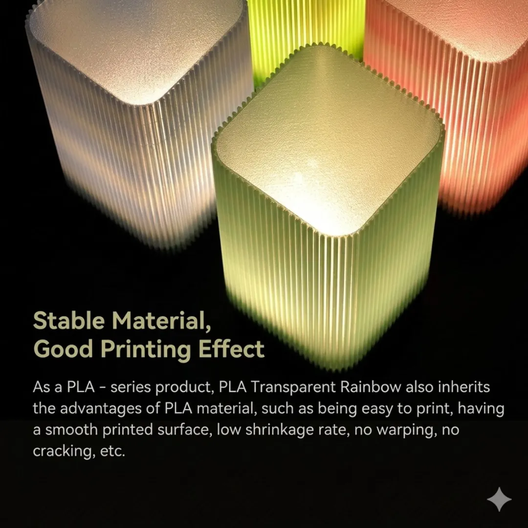 ESUN PLA-Clear Rainbow Filament 1.75mm - 1 kg