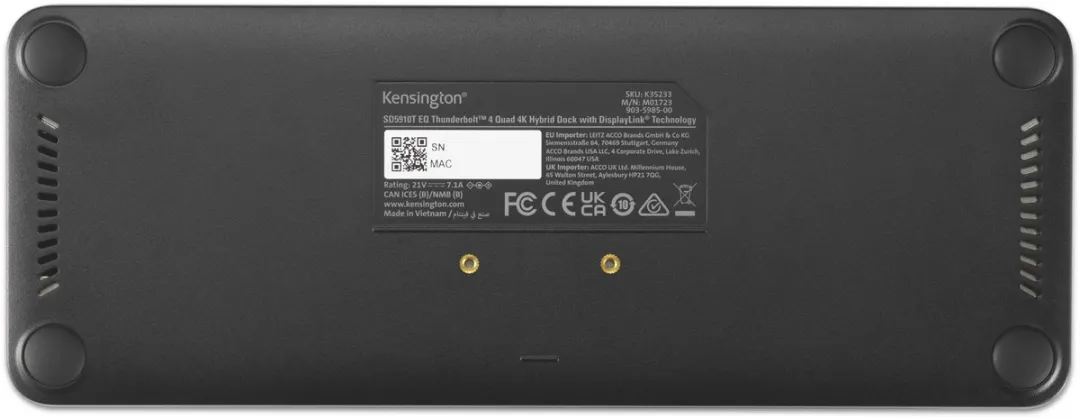 Kensington SD5920T EQ Bedraad Docking Station K35234EU - Zwart