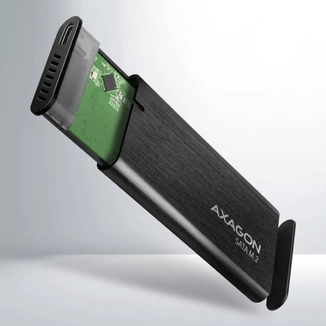 Axagon EEM2-SBC USB-C 3.2 Gen 2 M.2 SATA SSD Behuizing - Zwart