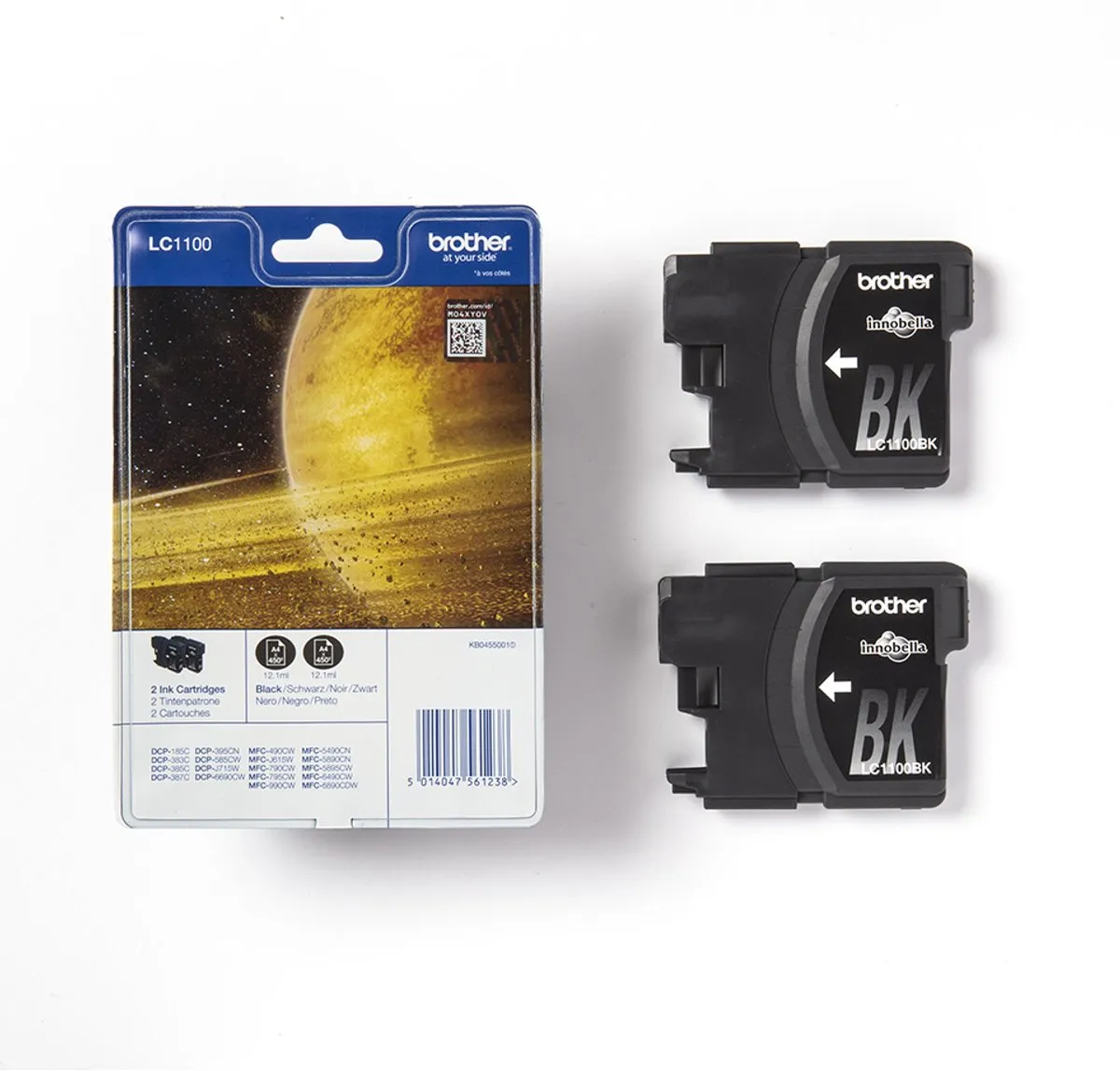 Brother LC-1100BKBP2 Inktcartridge - 2 Stuks - Zwart