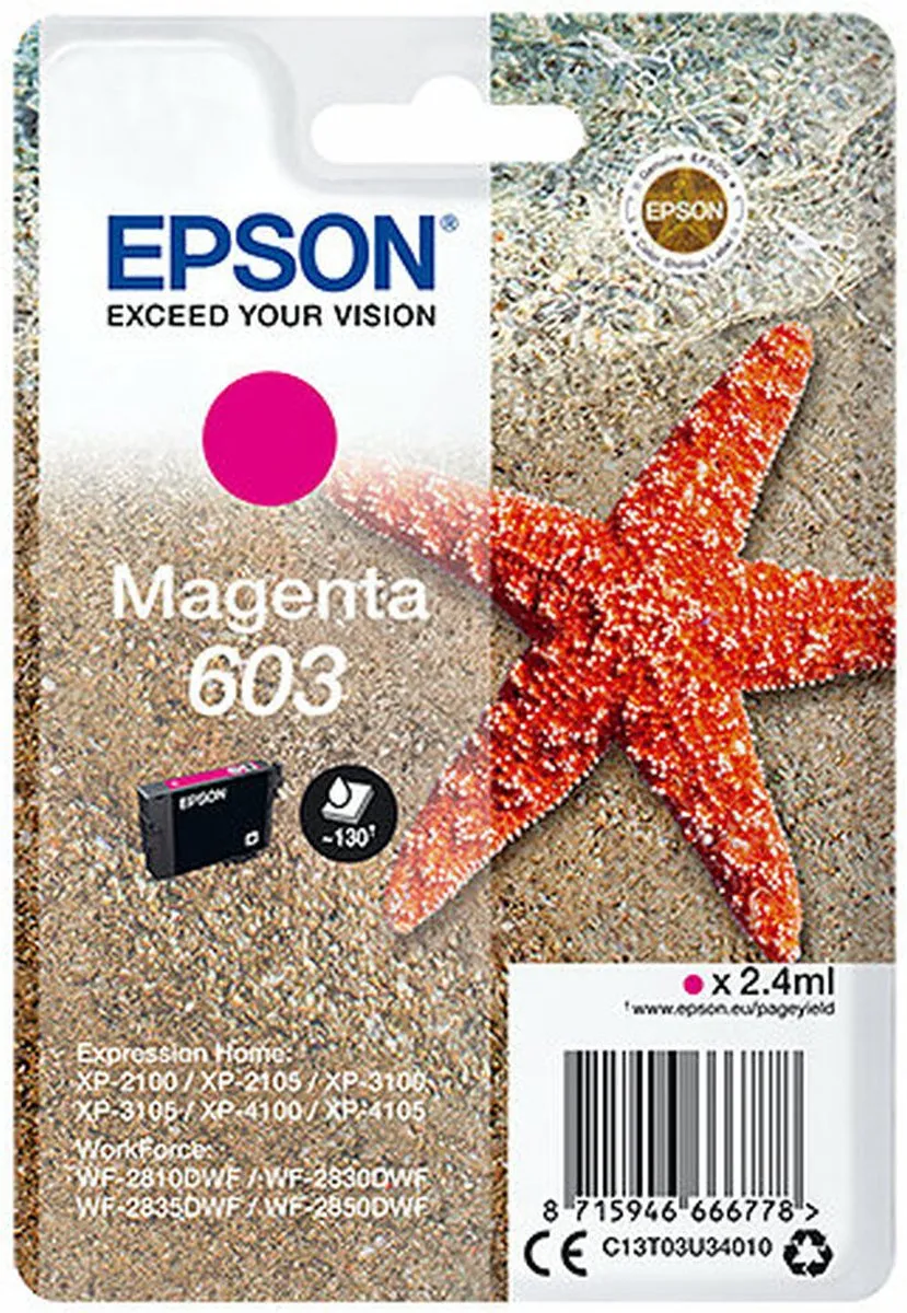 Epson C13T03U34020 Magenta Inktcartridge - 2.4ml