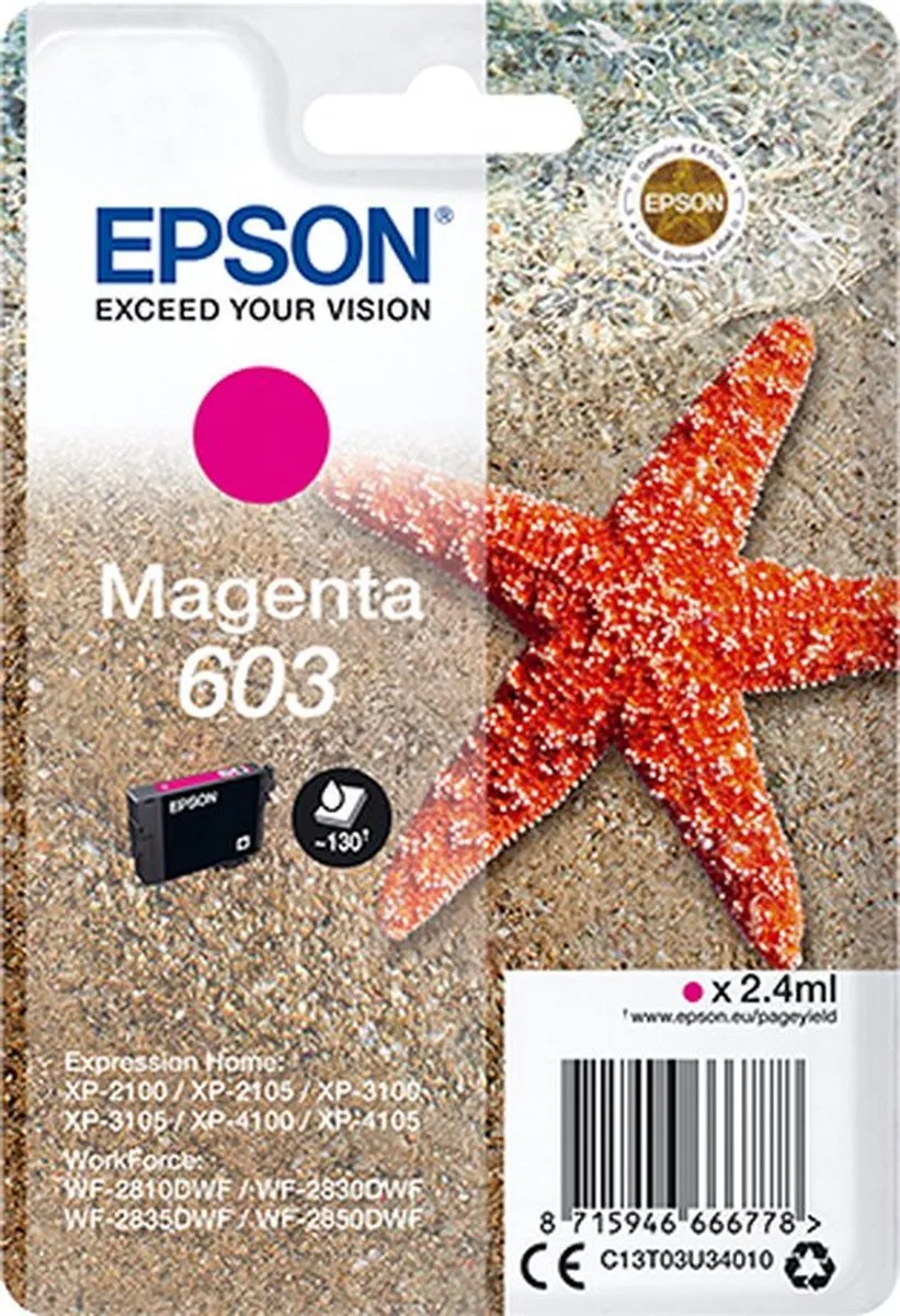 Epson C13T03U34020 Magenta Inktcartridge - 2.4ml
