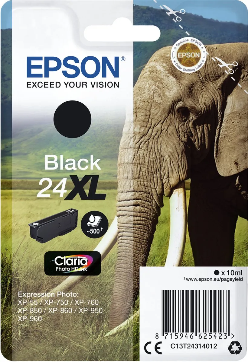 Epson 24XL Inktcartridge - Zwart - 500 pagina's