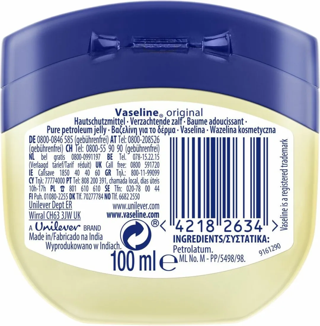 Vaseline Original Petroleum Jelly 100ml - 6 Stuks