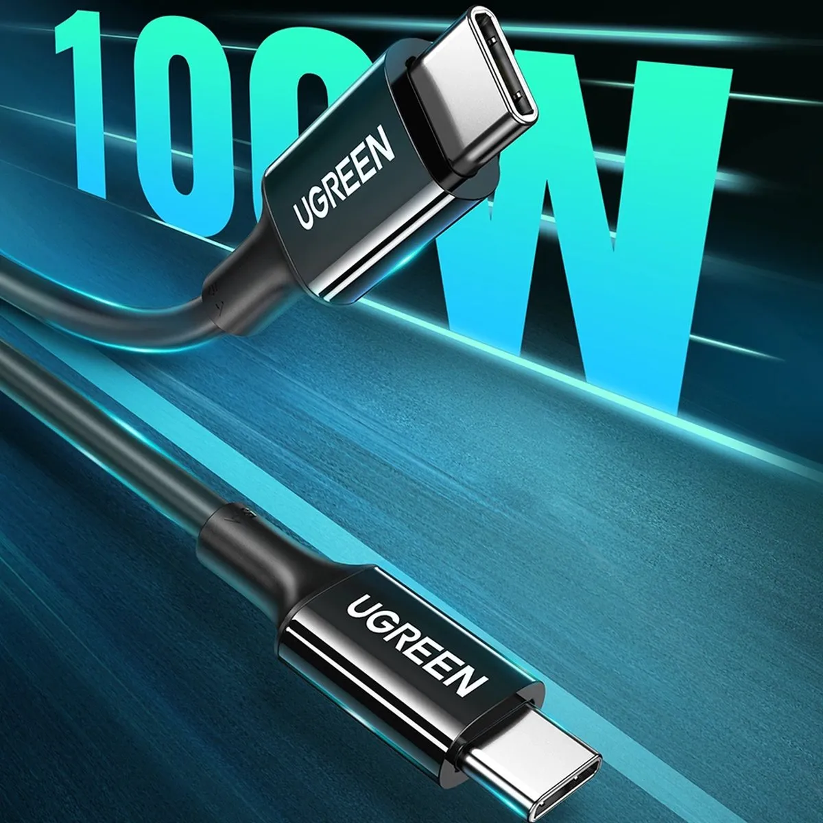 Ugreen US300 USB-C Kabel 2m - 5A - Zwart