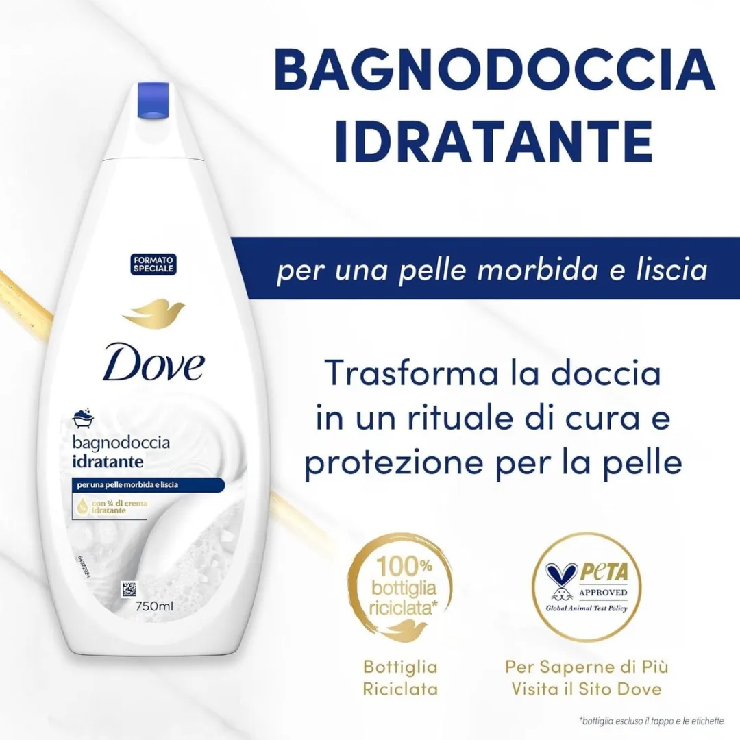 Dove Hydraterend Bad 750ml - 6 Stuks