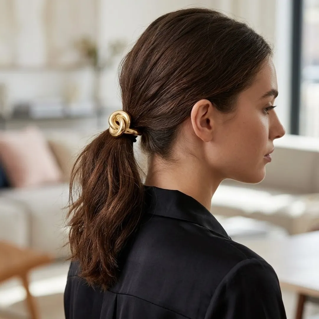 NuveX Goudkleurige Haar Elastiek Cuff - Metallic