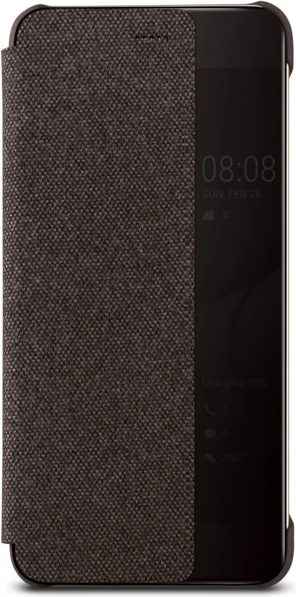Huawei P10 View Flip Cover - Bruin - afbeelding 2 van 6
