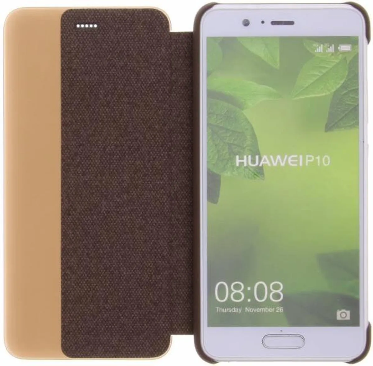 Huawei P10 View Flip Cover - Bruin - afbeelding 5 van 6