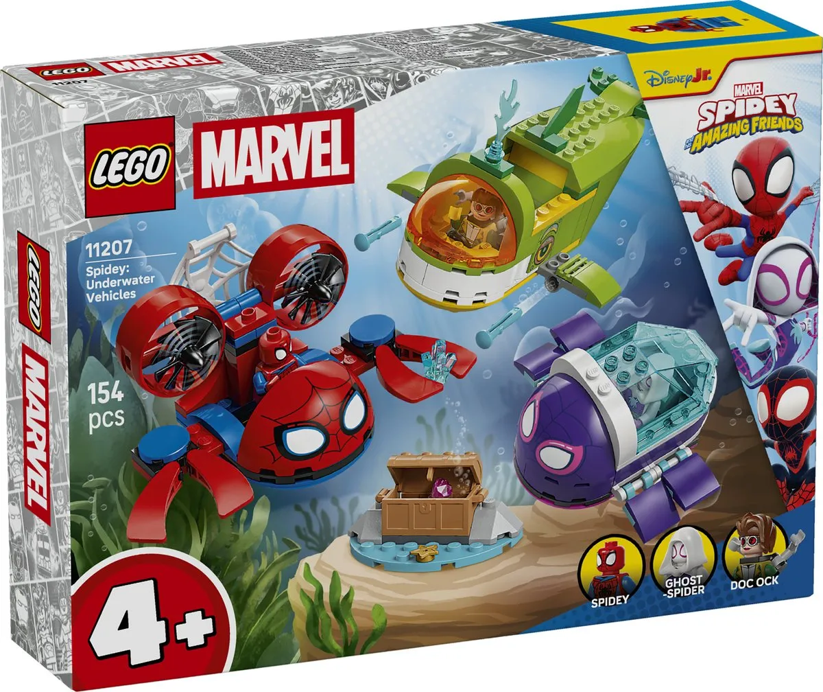 LEGO Spidey Onderwatervoertuigen Bouwset 154 Stuks - 3 Minifiguren - Multicolor