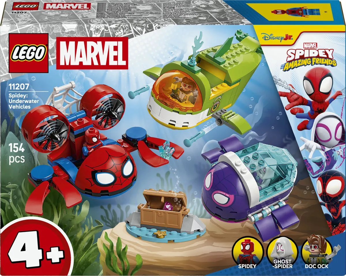 LEGO Spidey Onderwatervoertuigen Bouwset 154 Stuks - 3 Minifiguren - Multicolor