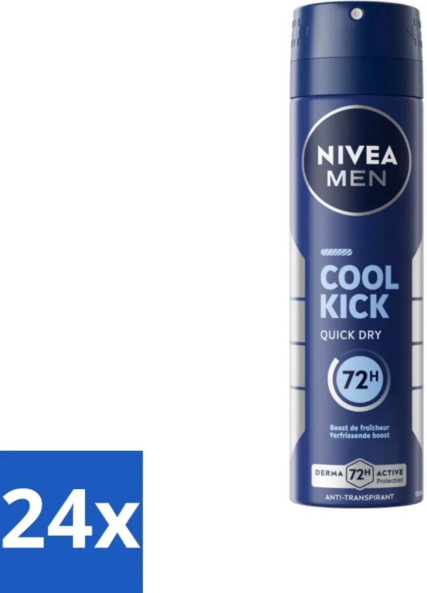 NIVEA Men Deodorant Spray Cool Kick 150ml - 24 Stuks