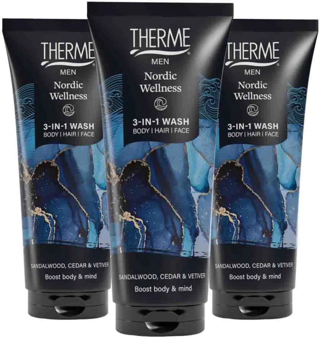 Therme Men Nordic Wellness 3-in-1 Wash - 200ml - 3 Stuks