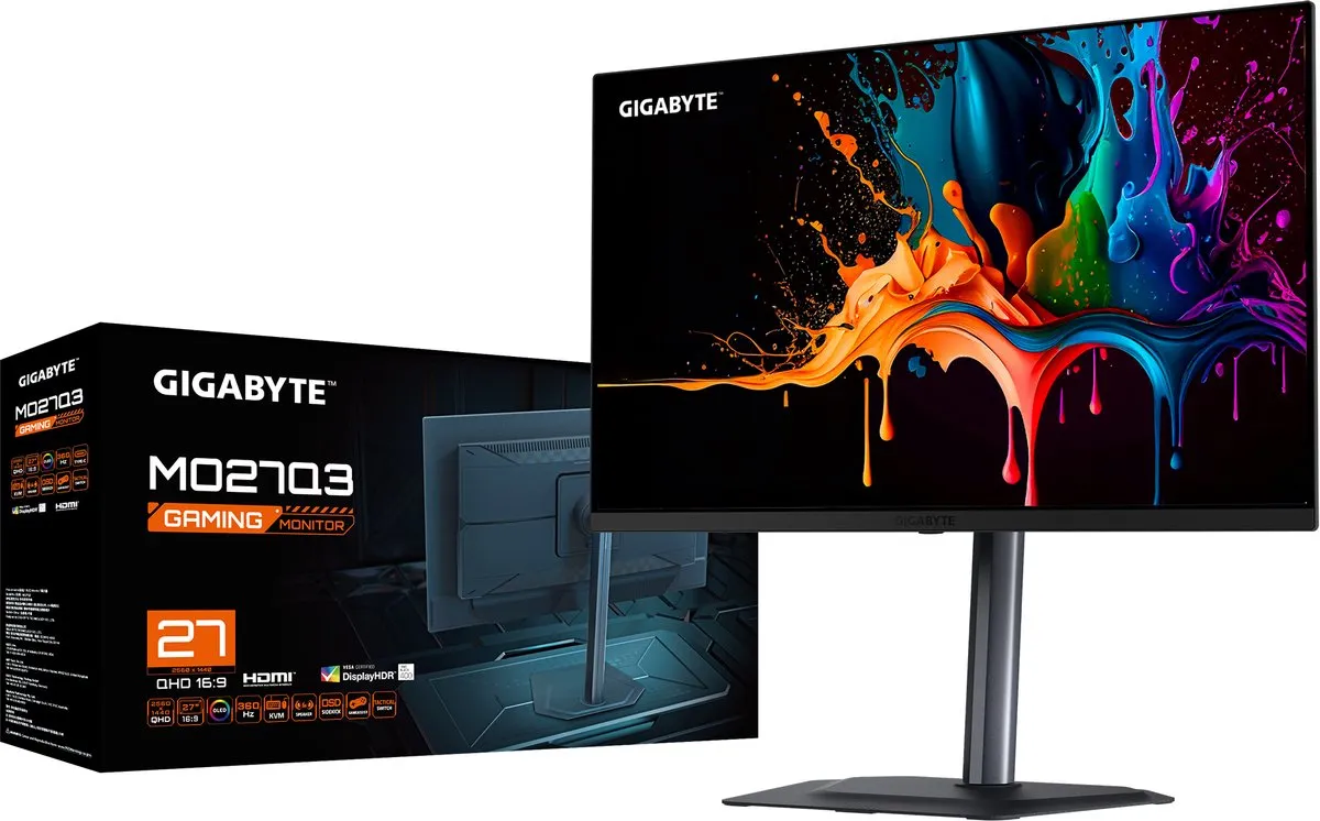 Gigabyte MO27Q3 EK OLED Monitor 27" QHD - 2x HDMI 2.1 - Zwart
