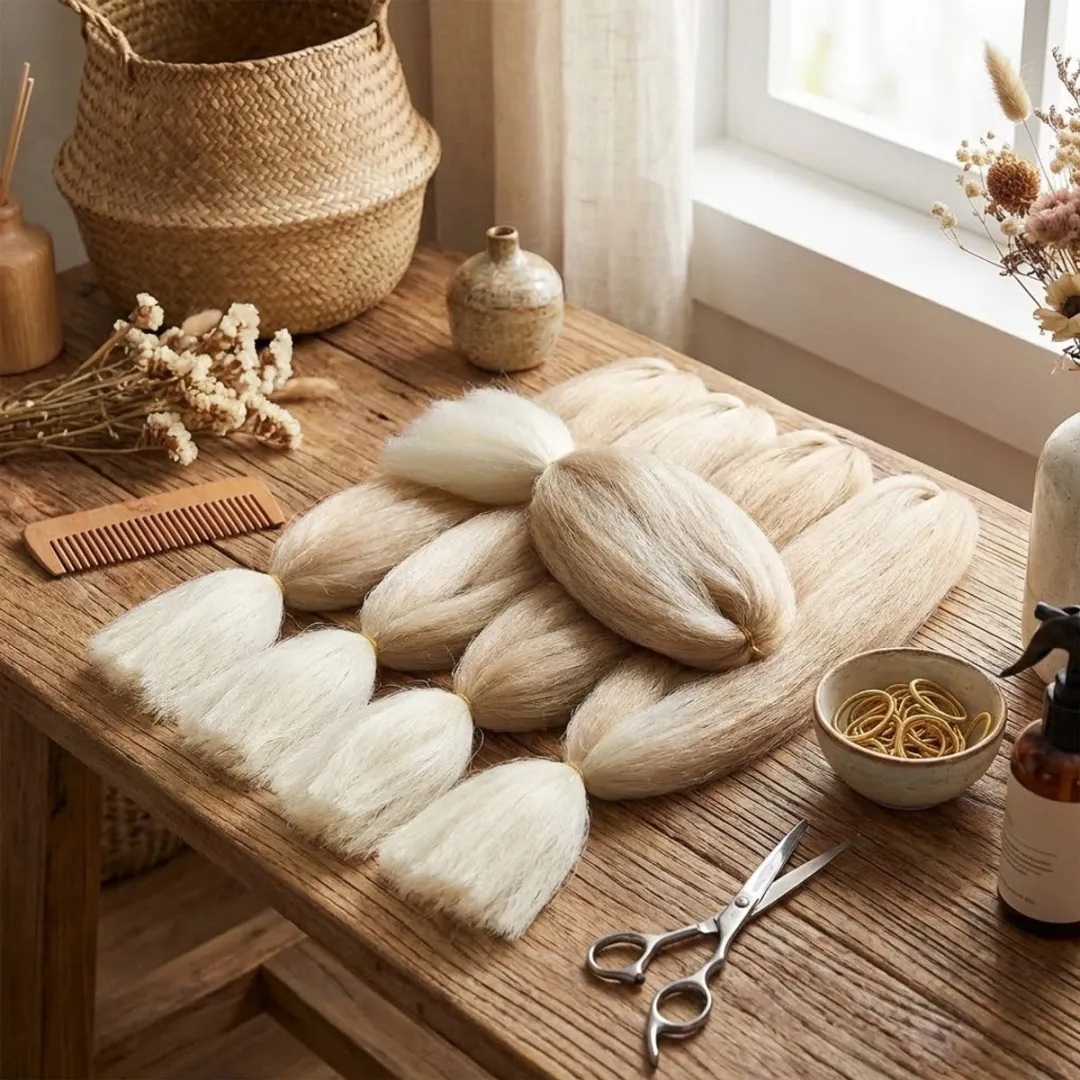 NUVEX Blond Braiding Hair - 6 Stuks