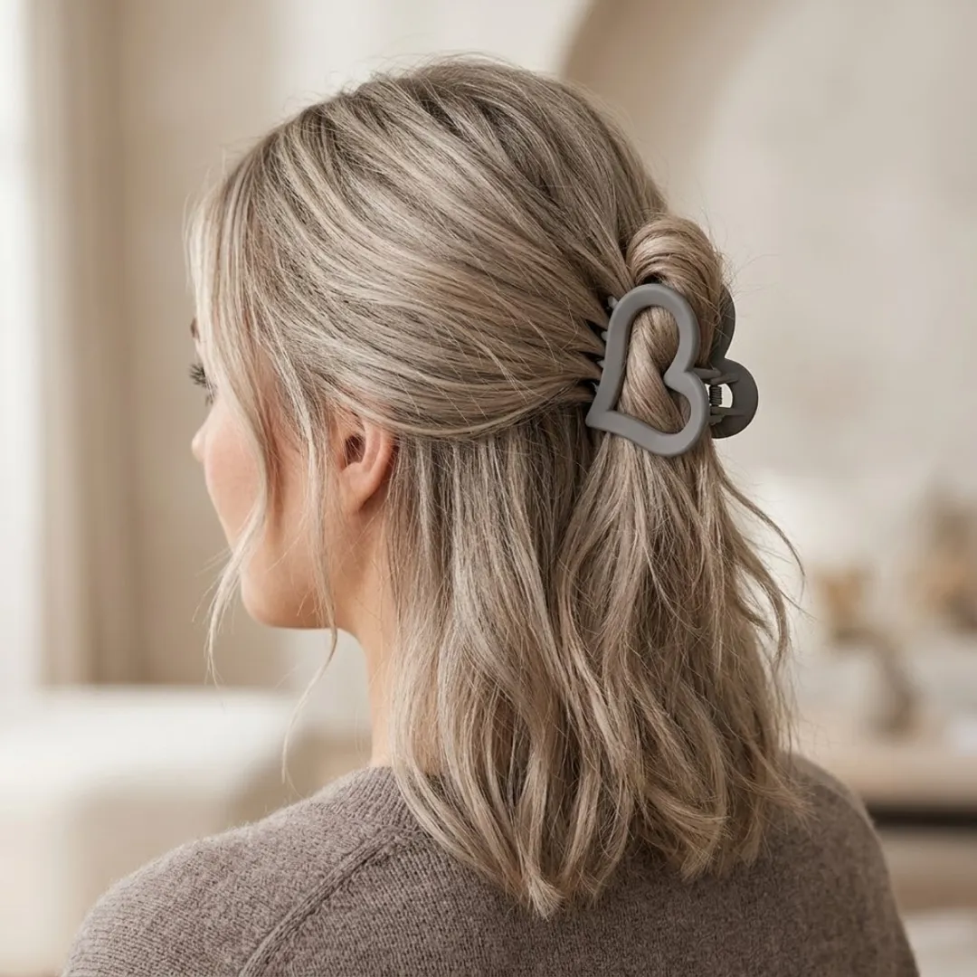 NuveX Hart Haarclips Set - 4 Stuks - Matte Kunststof