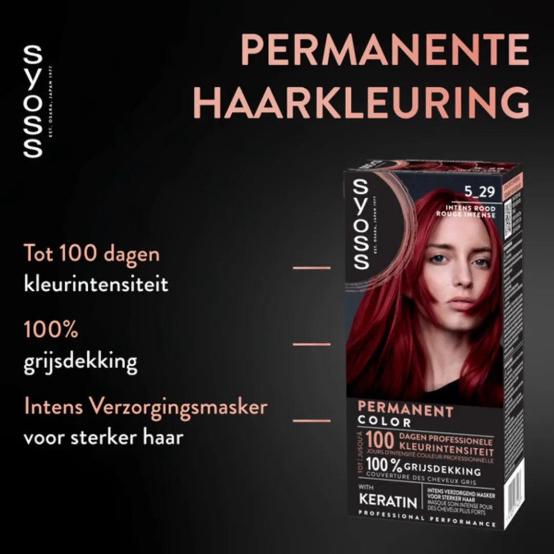 SYOSS Coloration 5-29 Intens Rood Haarverf - 7 Stuks
