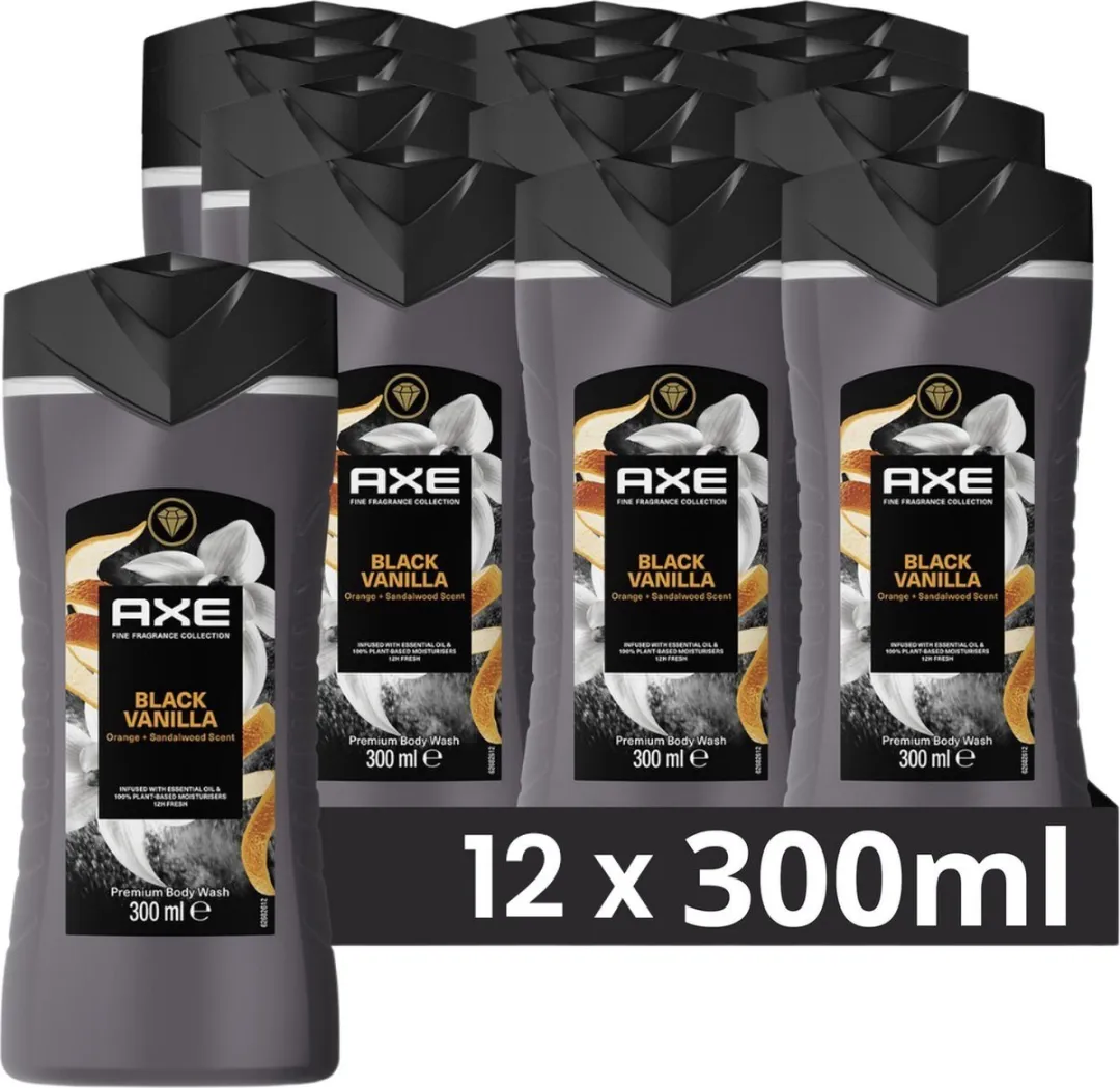 Axe Black Vanilla Douchegel 300ml - 12 Stuks
