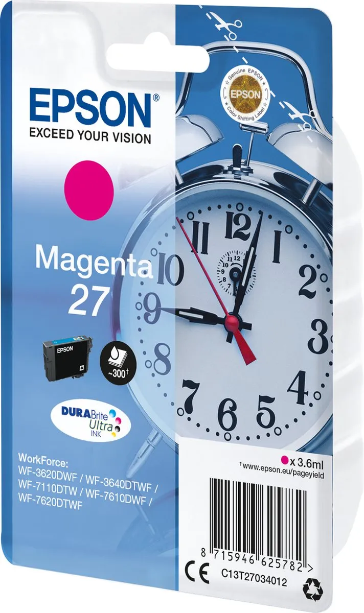 Epson C13T27034010 Magenta Inktcartridge - 350 pagina's