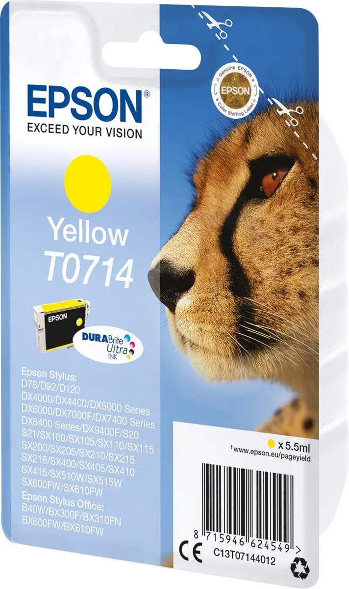 Epson T0714 Geel Inktcartridge - 5,5ml