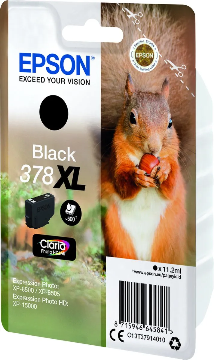 Epson C13T37914020 XL Zwart Inktcartridge - 500 pagina's