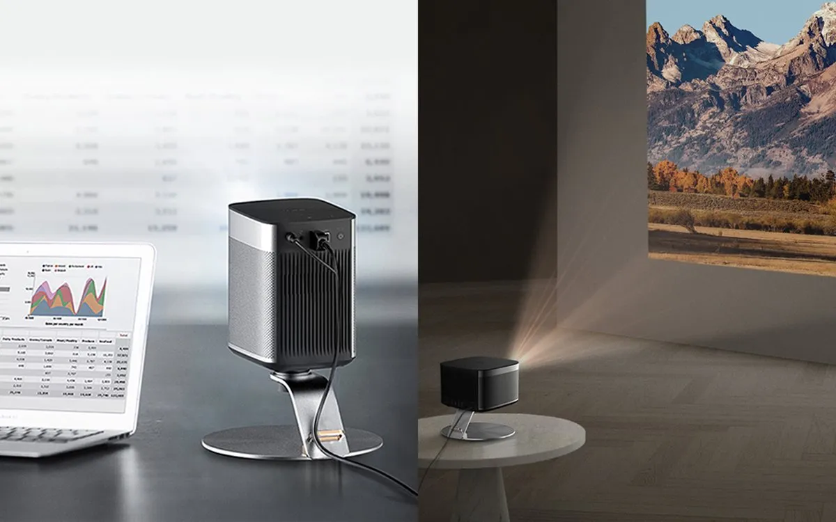 XGIMI Halo+ met X-Desktop standaard - Draagbare Smart-projector - Beamer - Harman/Kardon 2 x 5W luidsprekers - Chromecast - 700 ISO Lumen - Dolby Audio - Bluetooth - DTS-HD