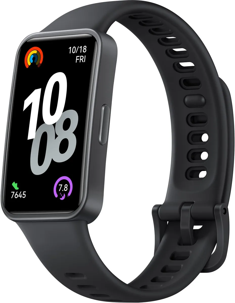 HUAWEI Band 10-Zwart |Gestroomlijnd metalen ontwerp | 100 trainingsmodi | AI-powered fitnessmonitoring & Geavanceerde slaapanalyse | Snelladen in 45 min | Batterijduur tot 2 weken