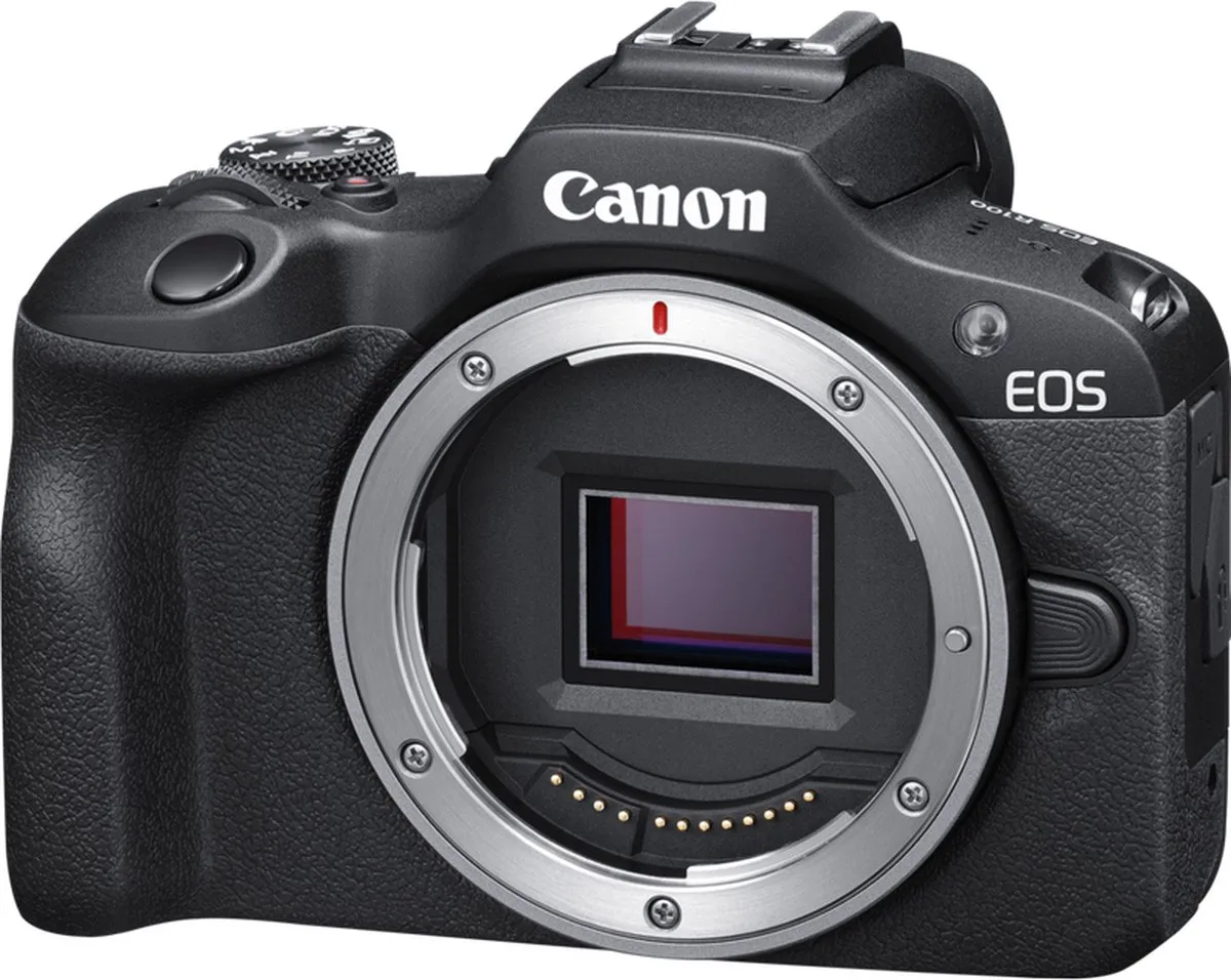 Canon EOS R100 Body - 24.1 MP APS-C Camera - Zwart