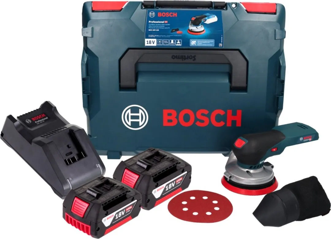 Bosch Professional GEX 18V-125 Excenterschuurmachine - 125mm - 2x 4.0Ah