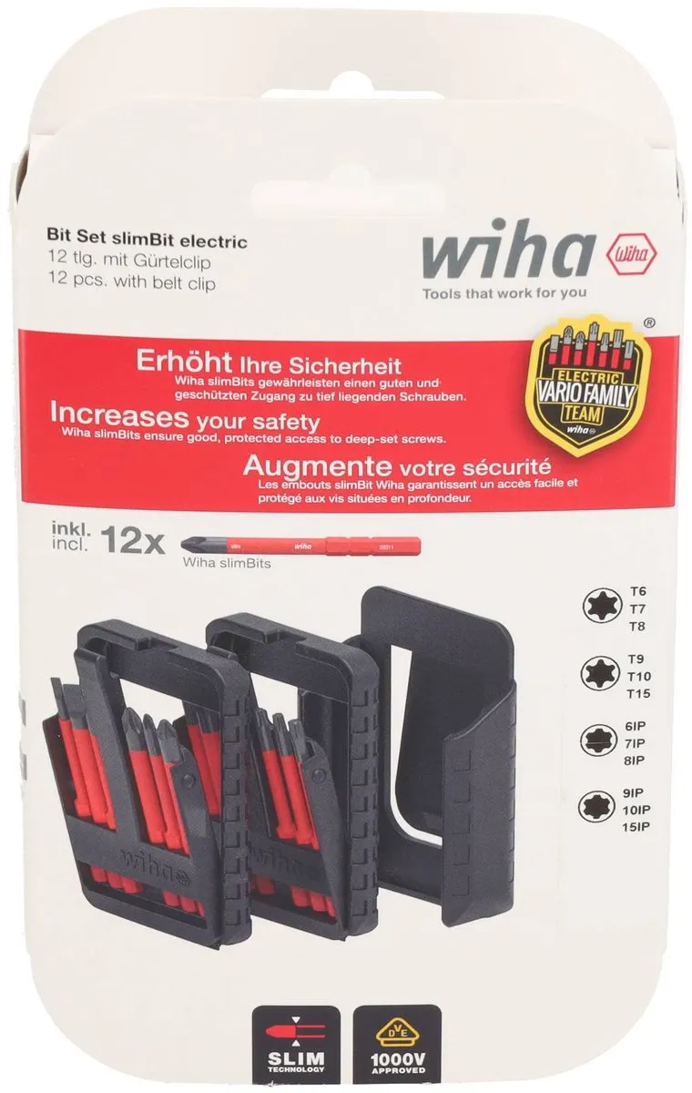Wiha SB2831B950 VDE slimBit Set - 12-delig - TORX/TORX+