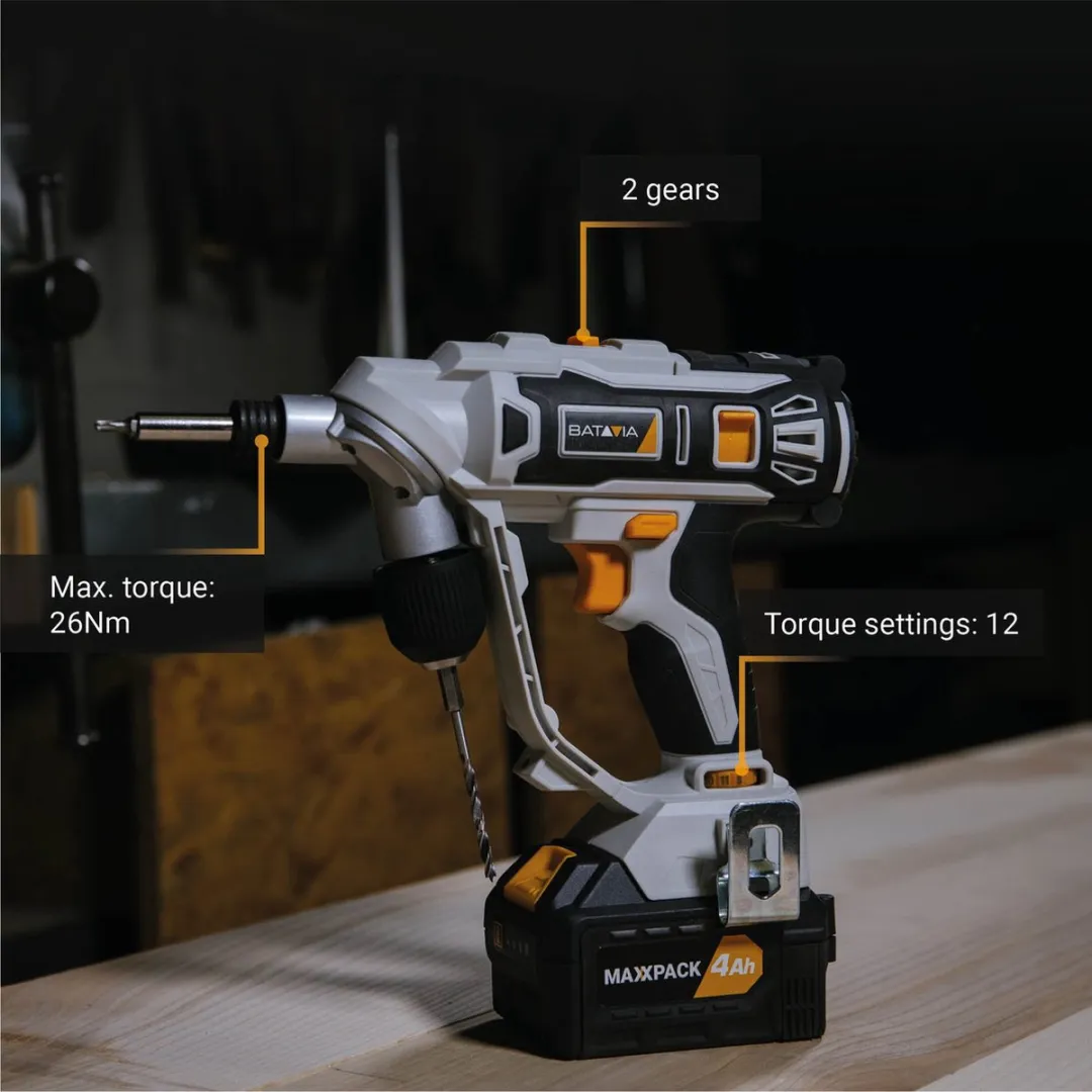 Batavia 7063778 18V Twin Drill Accuboormachine - 1500 RPM