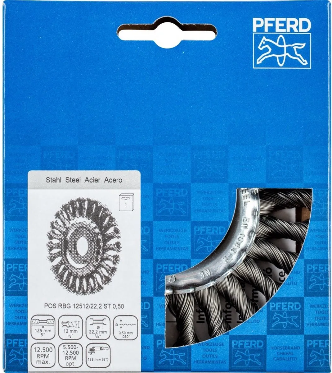 Pferd Ronde Borstel POS RBG 12512/22,2 - 125mm Ø - 22,2mm As