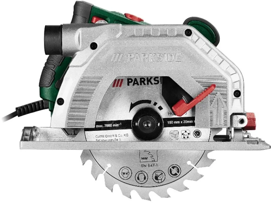 PARKSIDE Handcirkelzaag 1350W - 65mm Zaagdiepte - 2 Zaagbladen