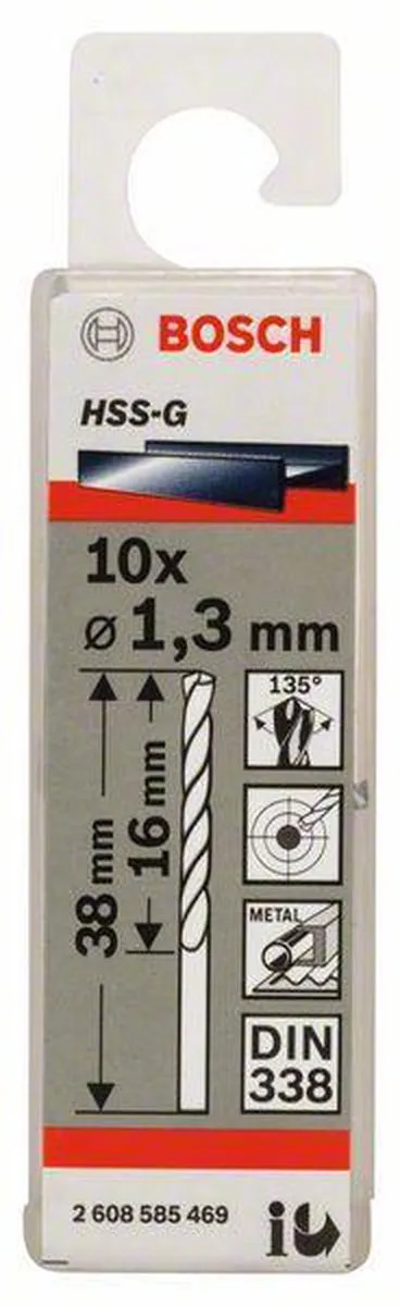 Bosch Professional ST. LINE 1.3mm HSS-G Metaalboren - 10 Stuks