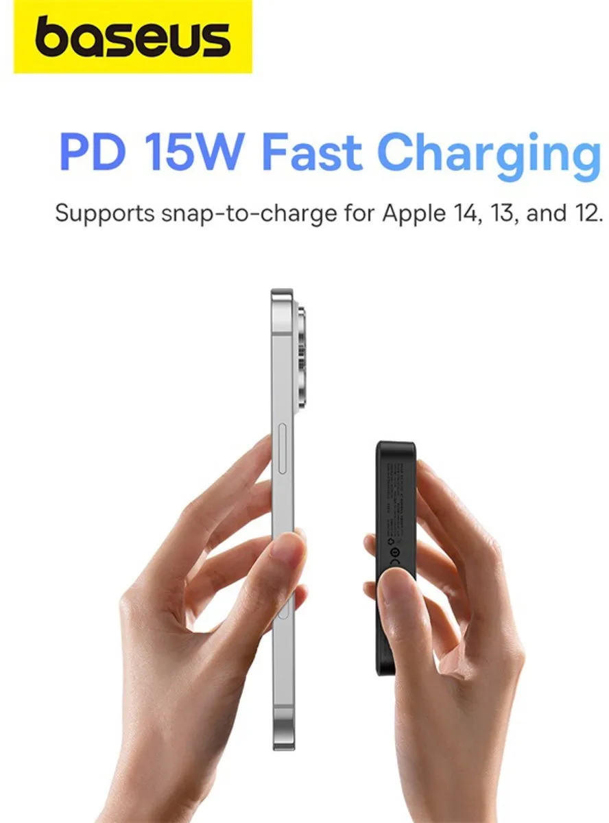 Baseus MagPro P10064101223-00 Powerbank 20W 5000mAh - Zwart - afbeelding 6 van 6