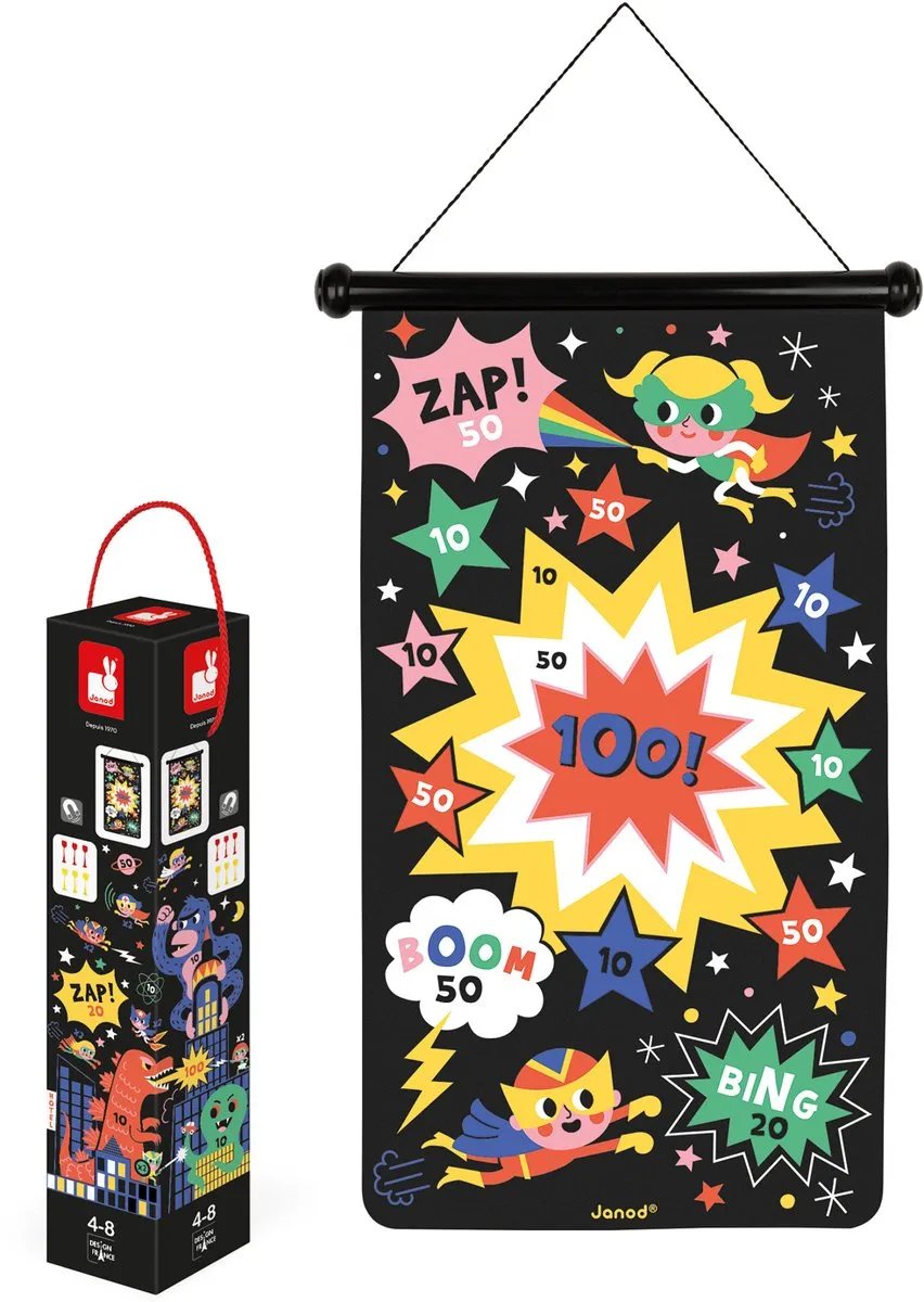 Janod Superhelden Dartspel 2090 - Magnetisch - 6 Darts