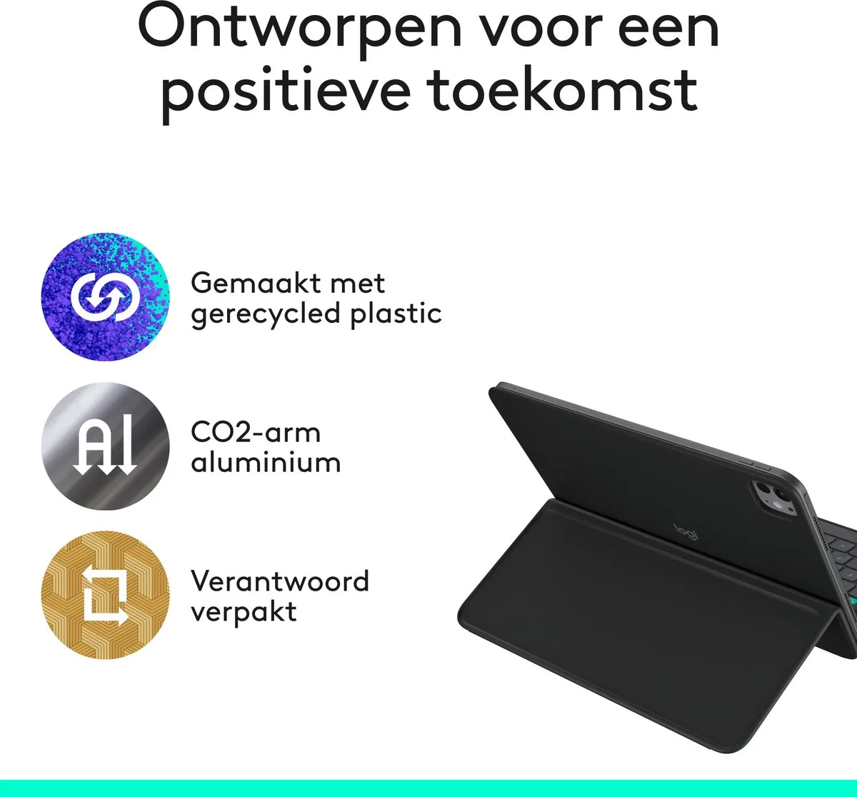 Logitech Flip Folio QWERTY US Bluetooth - iPad Pro/Air 11 2024 - Graphite - afbeelding 6 van 6
